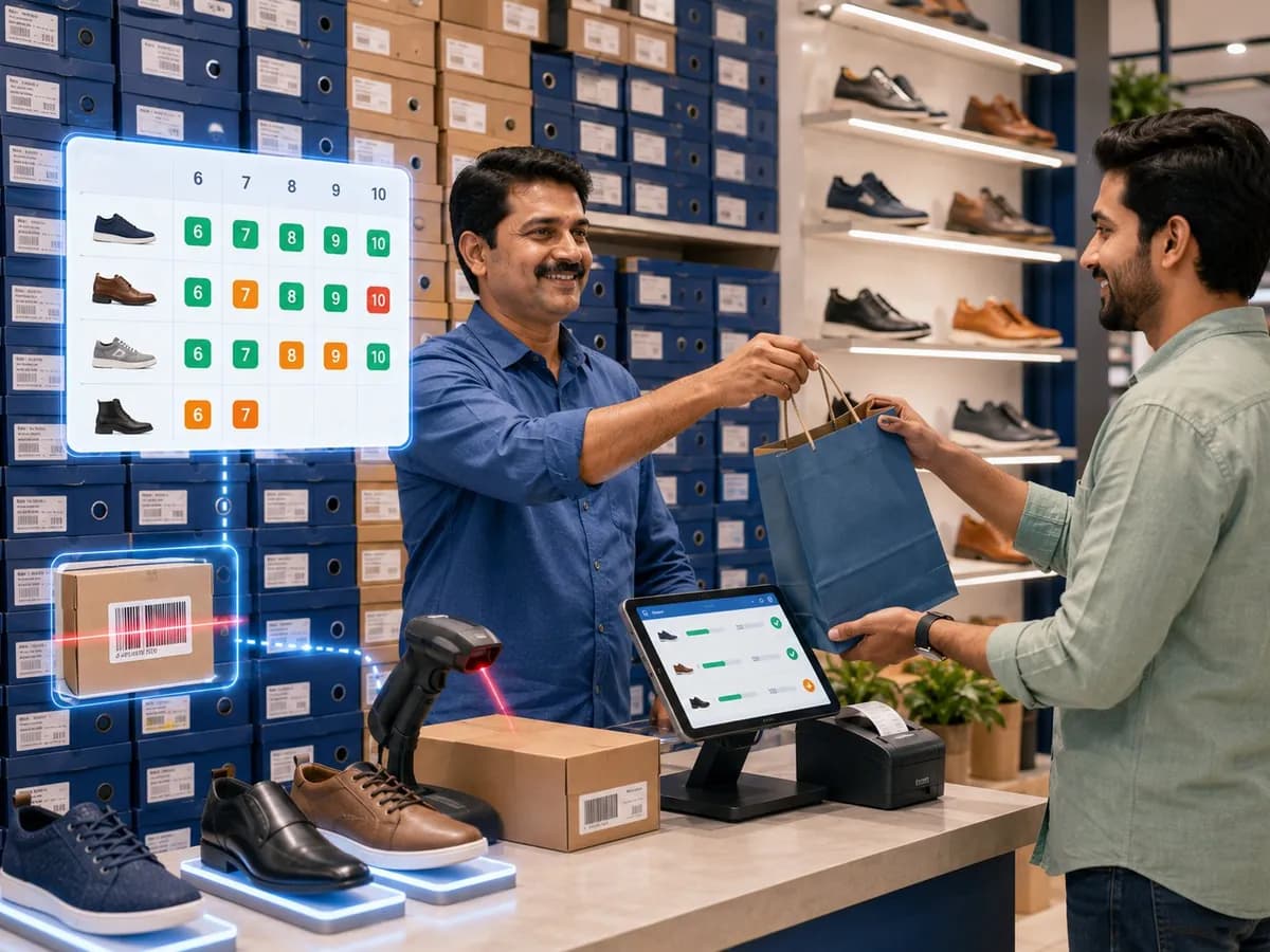 Footwear store billing and inventory on Accountune software