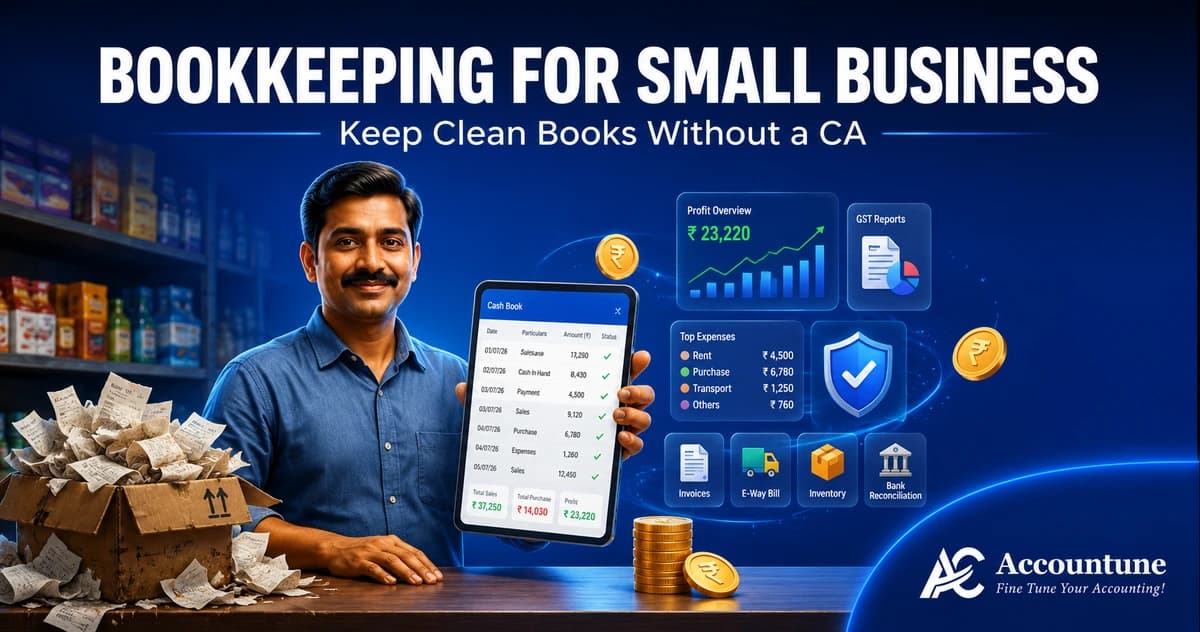 Bookkeeping for Small Business Without a CA (2026 Guide)