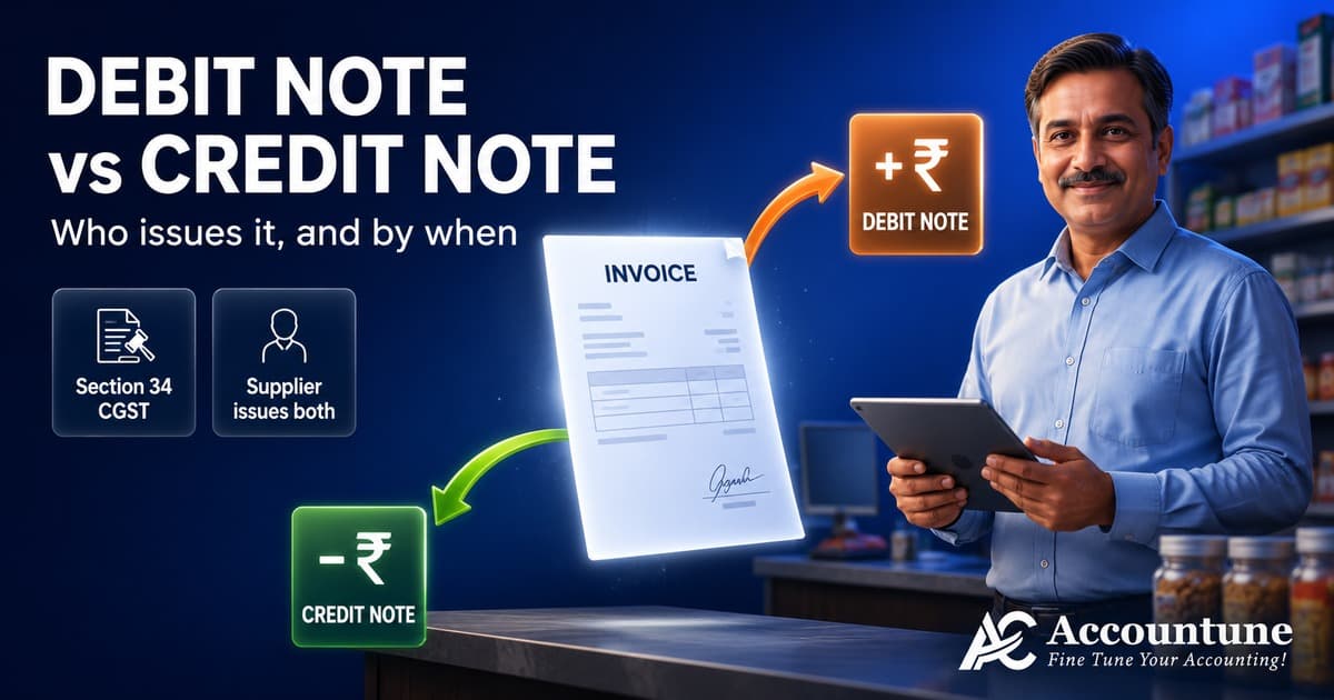 Difference Between Debit Note and Credit Note (GST)