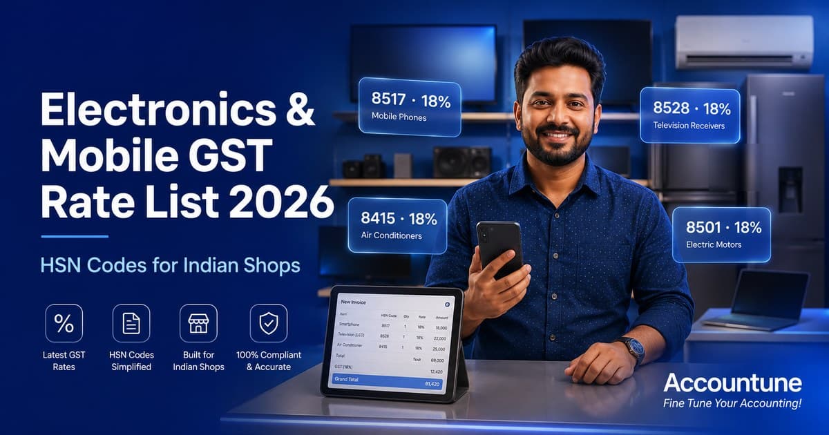Electronics & Mobile GST Rate List 2026