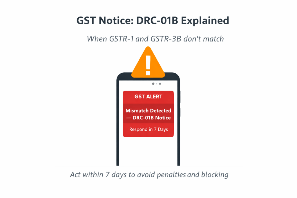 GST filing sequence diagram showing GSTR-1 filed first followed by GSTR-3B return process